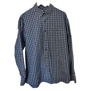 Wrangler George Strait Collection Men's XL Blue Long Sleeve Button Down Shirt